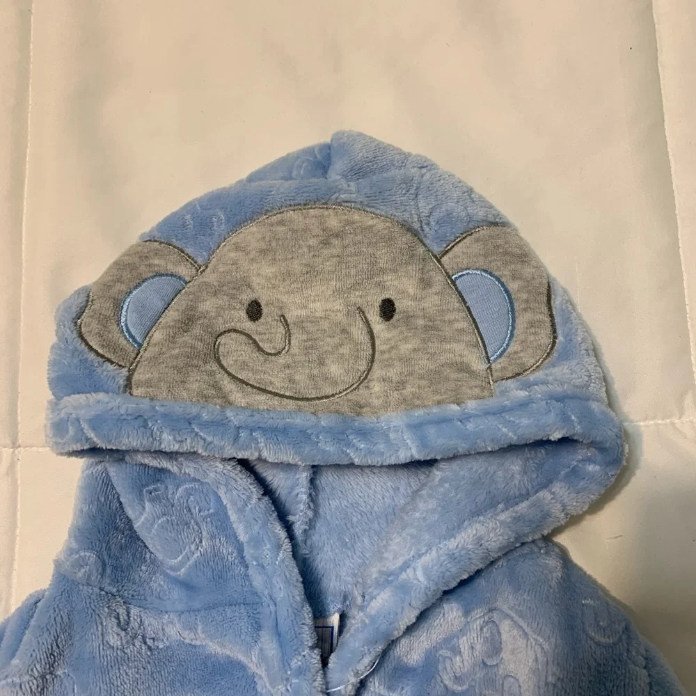 Duck Duck Goose Blue Elephant Baby Bath Robe 0-9 Months